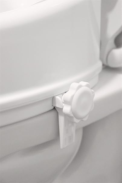 PEPE Mobility Toilettensitzerhöhung für Quadratische Toiletten 10 cm Weiss, WC Sitzerhöhung mit Deck