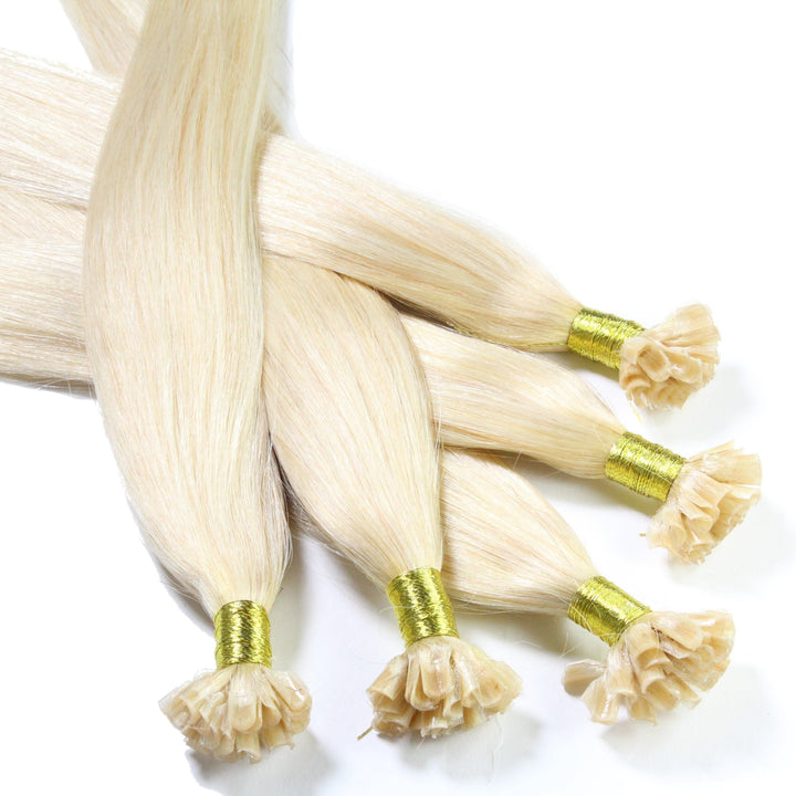 hair2heart Extensions Echthaar Bondings Glatt - 150 Strähnen 0.5g 40cm Lichtblond #60 Lichtblond 40c