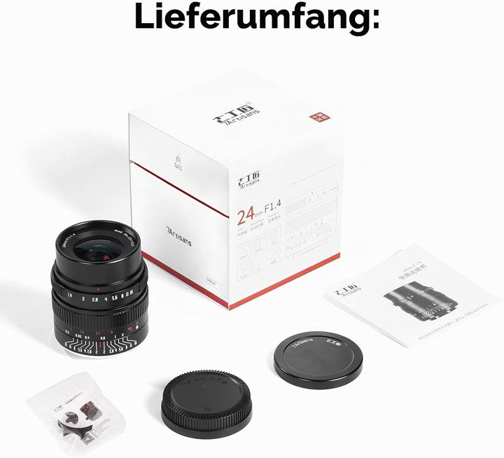 7artisans 24mm F1.4 APS-C Manual Prime Objektiv Grosse Blende für Fujifilm FX-Mount Spiegellose Kame