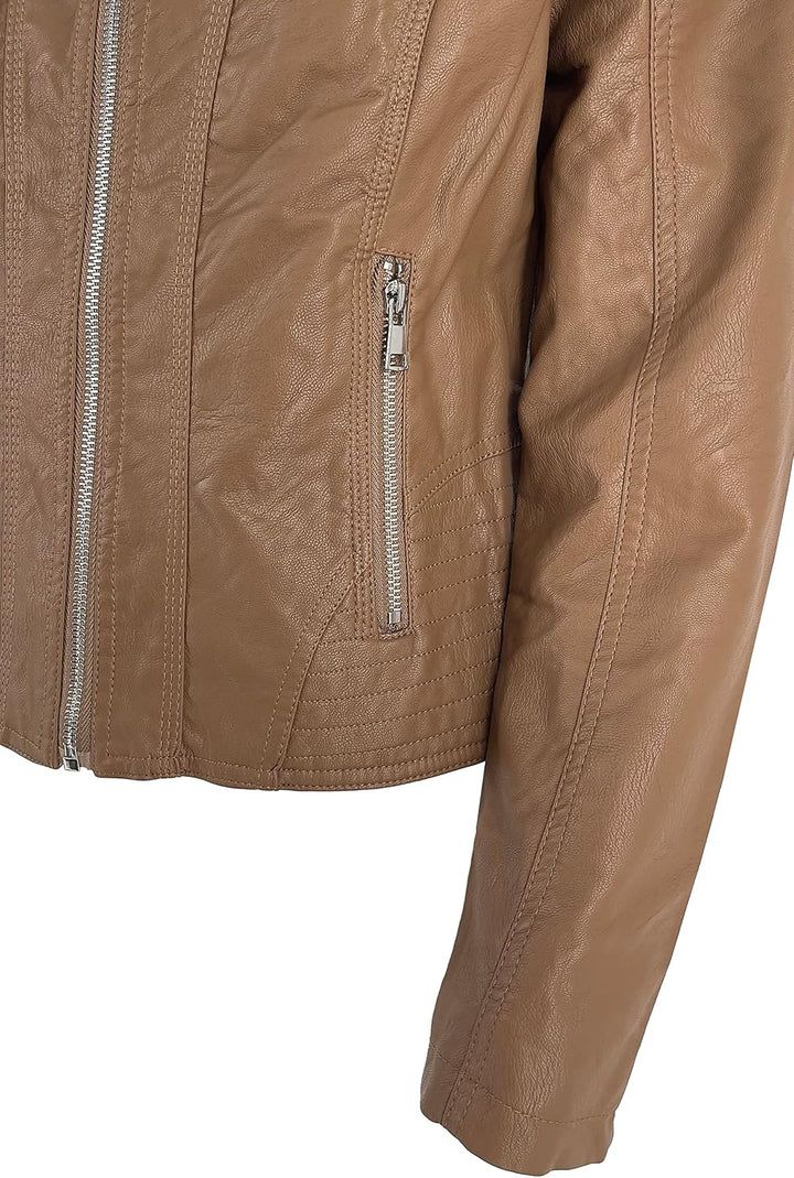 JOPHY & CO. Kurze Damenjacke aus Kunstleder (cod. 8820) oder aus echtem Leder (cod. 8820/A) mit Tasc