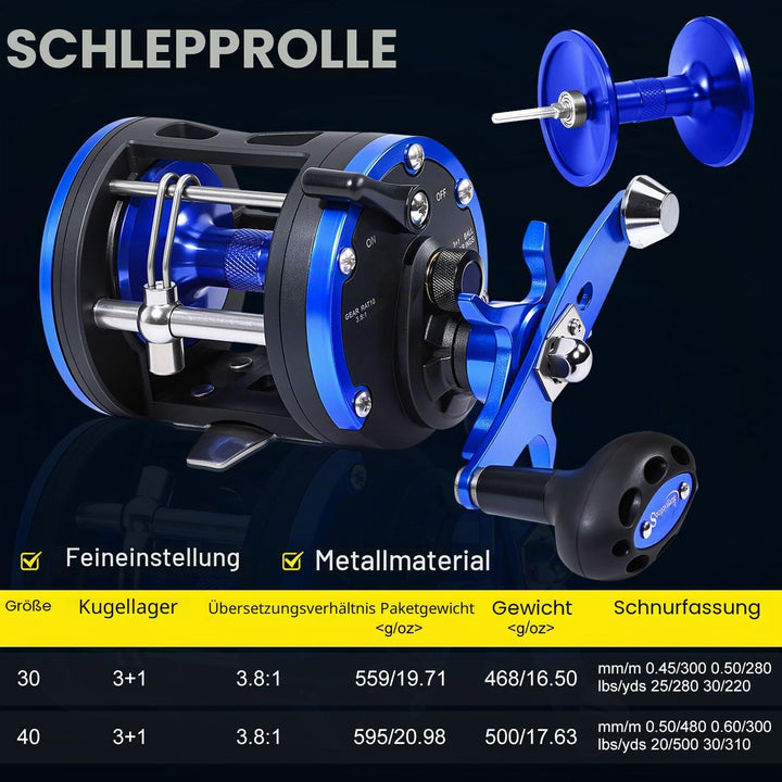 Sougayilang Trolling-Rolle, leichtgängige, leistungsstarke Bootsangelrolle, Salzwasser-Level-Wind-Ro