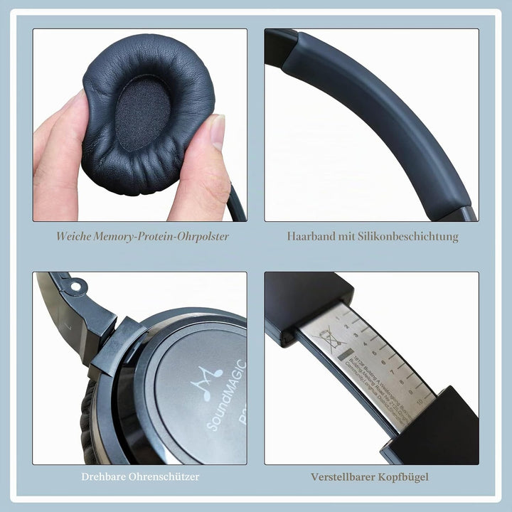 SoundMAGIC P23BT Handy On-Ear Bluetooth Headphones, CVC Noise Cancelling Microphone HiFi Sound Stabl