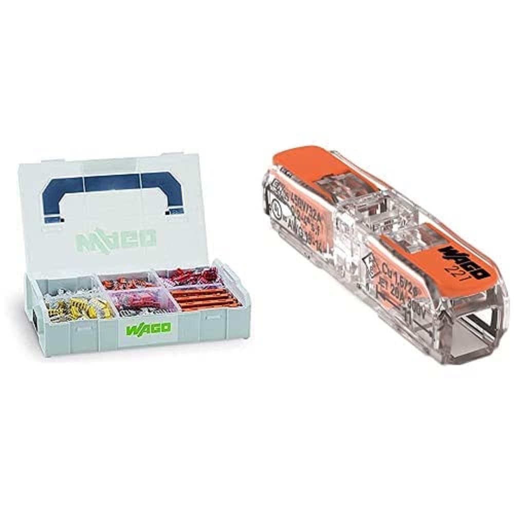 WAGO Original-Set, L-Boxx Mini, Verbindungsdosenklemmen, 887-953 (404 Teile) & WAGO Klemme, 2-Leiter
