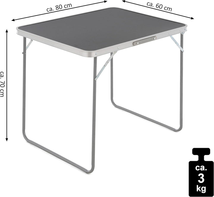 Nexos Trading Reisetisch klappbar mit Tragegriff 80x60x70 cm – Faltbarer Klapptisch Camping Beistell