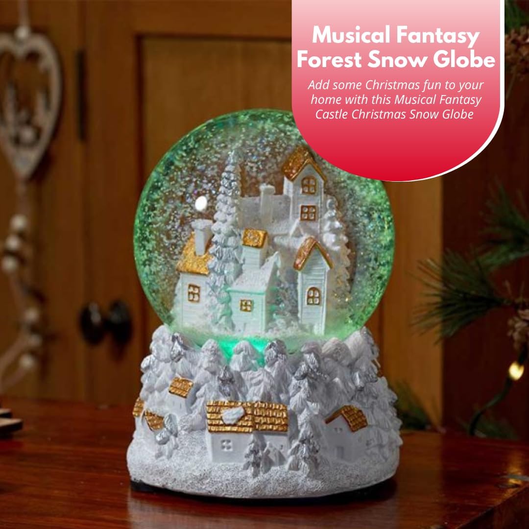 Marco Paul Winter Wonderland Weihnachts-Schneekugel – grosse, langlebige handbemalte 12 cm Musik-Sch