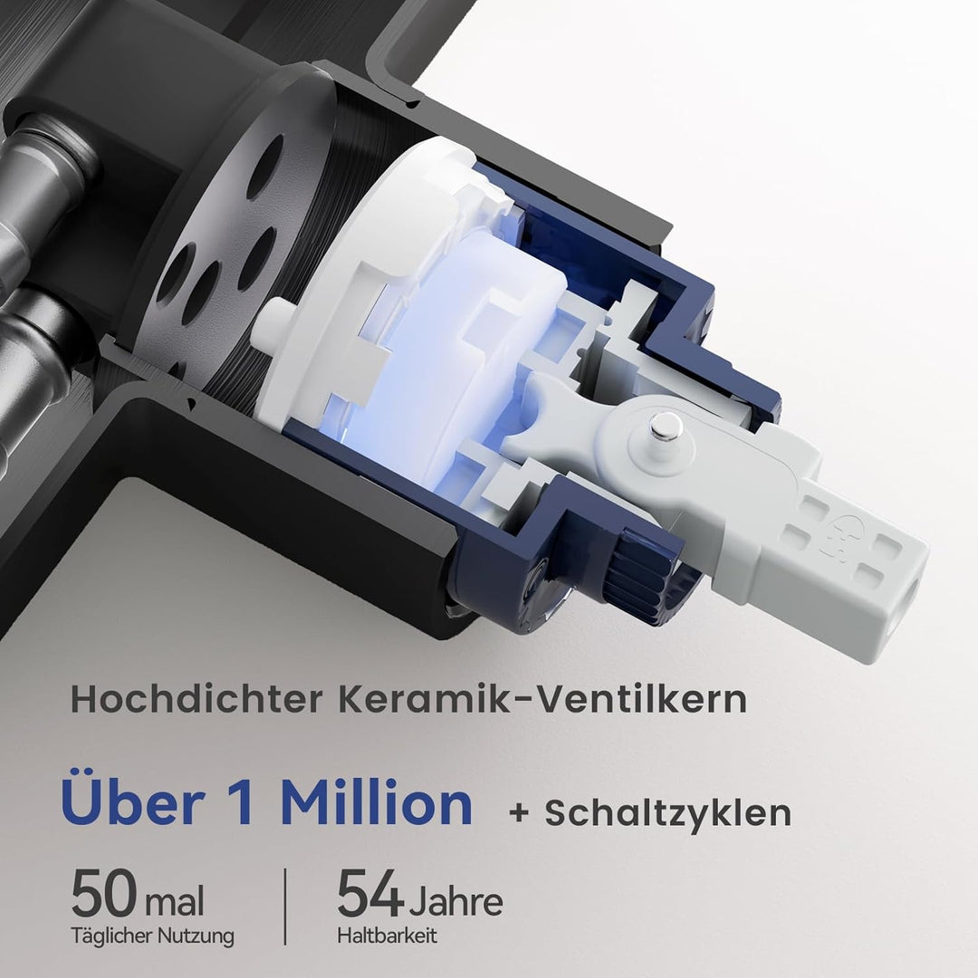 CECIPA Wasserhahn Küche Schwarz, Hochdruck Küchenarmatur mit Brause Ausziehbar Armatur, Mischbatteri