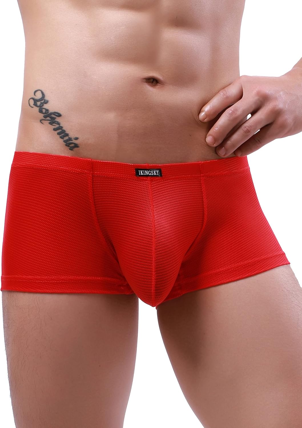 iKingsky Herren Atmungsaktive Retroshorts Ausbuchtung Männerstrunks Unterwäsche Sexy Uiedrigen Taill