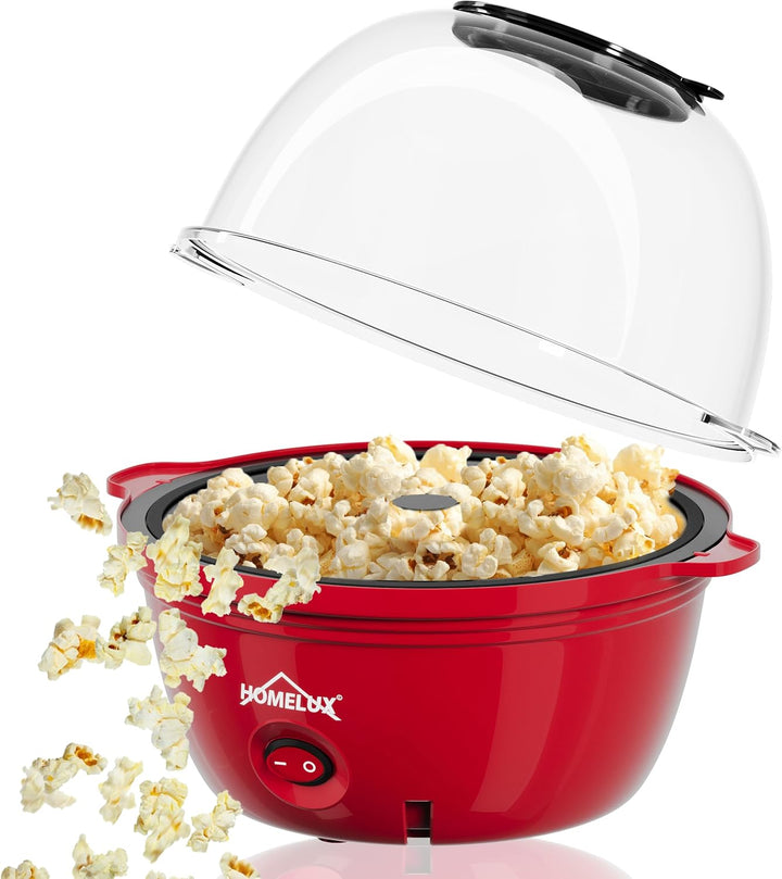 HOMELUX Popcornmaschine Popcorn Maker 450W Mini Popcorn Maschine mit Messlöffel Antihaftbeschichtung