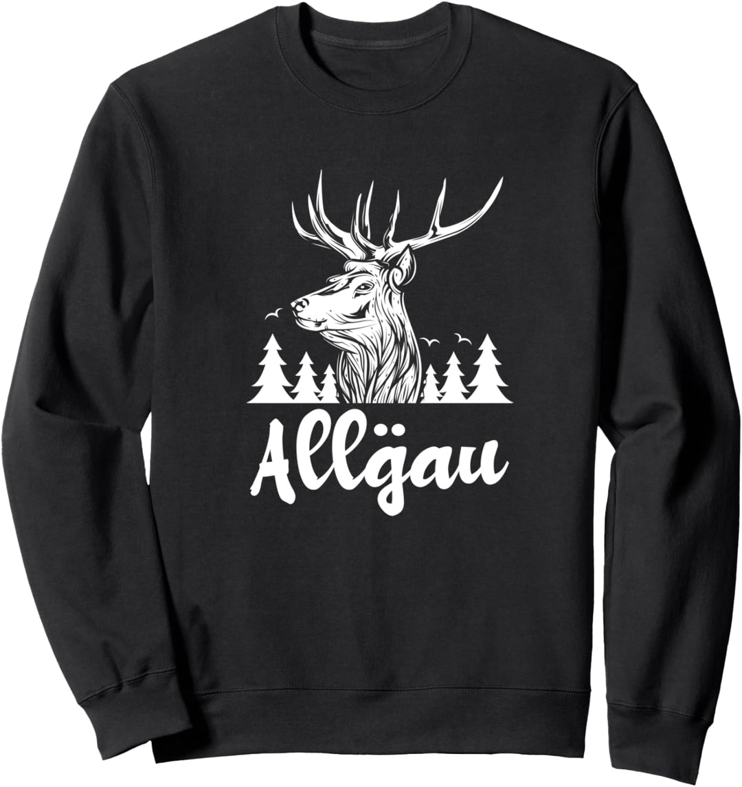 Allgäuer Heimatliebe Berge Wald und Hirsch Sweatshirt