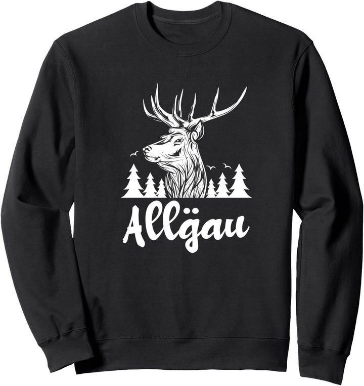Allgäuer Heimatliebe Berge Wald und Hirsch Sweatshirt