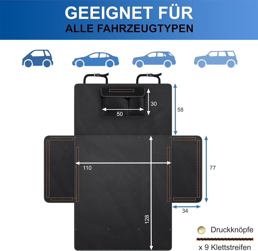 WhizProducts® Basic Kofferraumschutz Hund – wasserdichte Auto Hundedecke mit Seitenschutz – Robuste