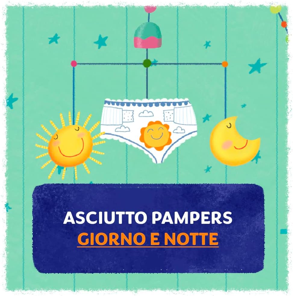 Pampers Sonne und Mond Windeln, Unisex, Junior, Grösse 5 (11-25 kg), 120 Windeln Grösse 5 (120 Stück