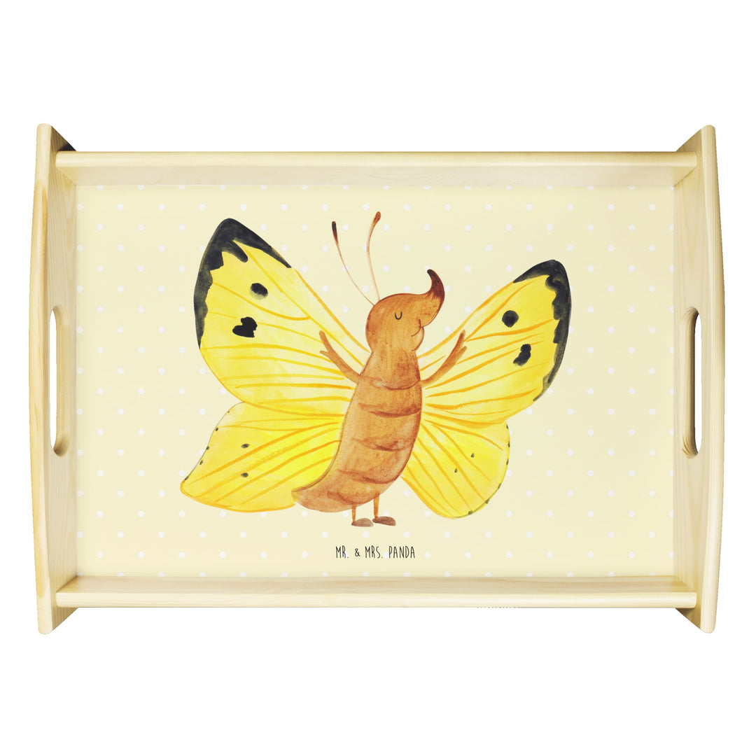 Mr. & Mrs. Panda Küchentablett Schmetterling Zitronenfalter - Geschenk, Holztablett, Fakten, Liebe,