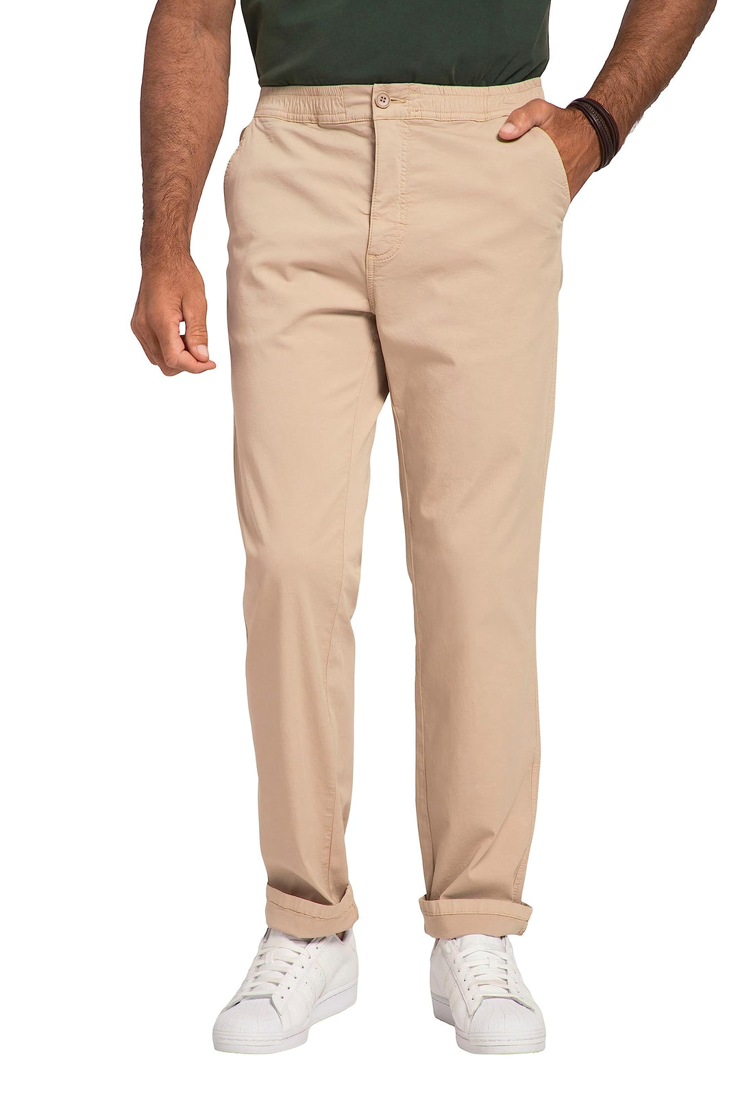 JP 1880 Herren Chino Flexnamic, Schlupfbund, Praktische Taschen, Regular Fit Hose 6XL Grosse Grössen