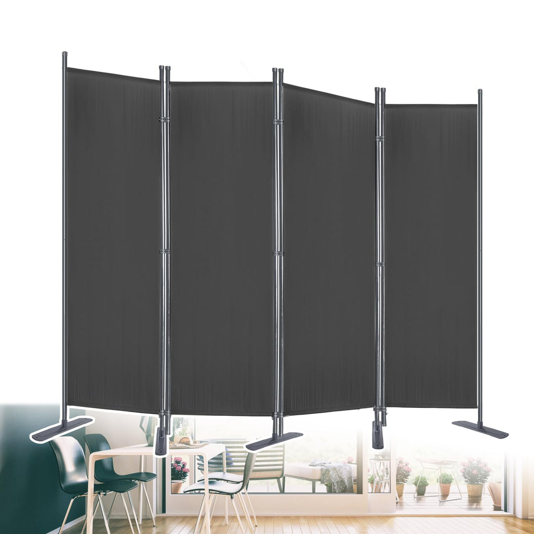 JOIEYOU Paravent Outdoor Sichtschutz Trennwand 4 Teilig 225x180cm Raumtrenner mit Flache Füsse Anti-