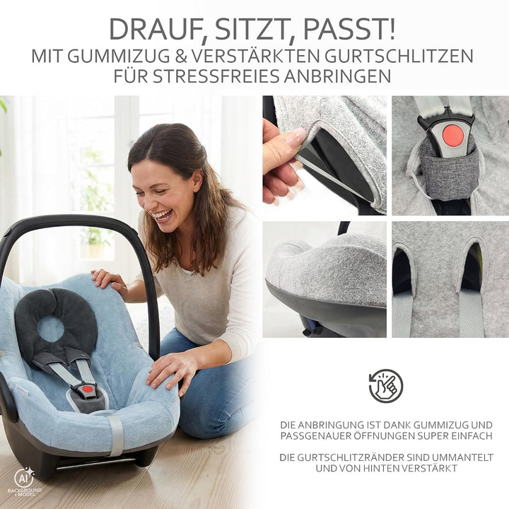 Sommerbezug Babyschale kompatibel mit Maxicosi Pebble &amp; Pebble Plus - Atmungsaktiver Schonbezug Baum