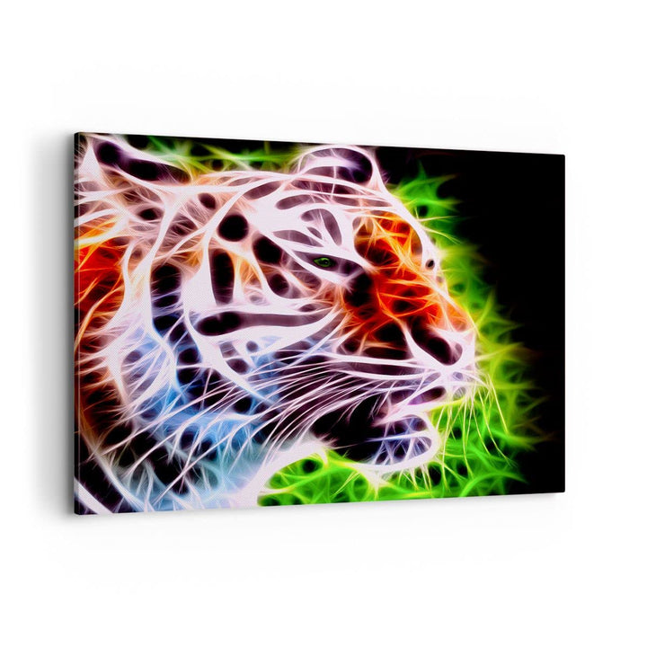Bilder auf Leinwand 100x70cm Leinwandbild Afrika aggression tiere tiger Gross Wanddeko Bild Schlafzi