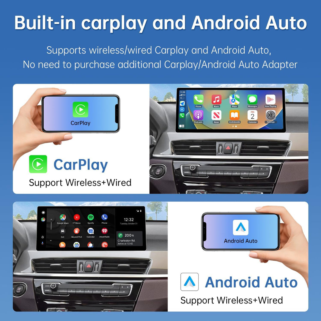 Road Top 12,3 Zoll Ultraschmaler Autoradio Carplay für BMW X1 F48 mit EVO | 2016-2019 Jahr, Linux HD