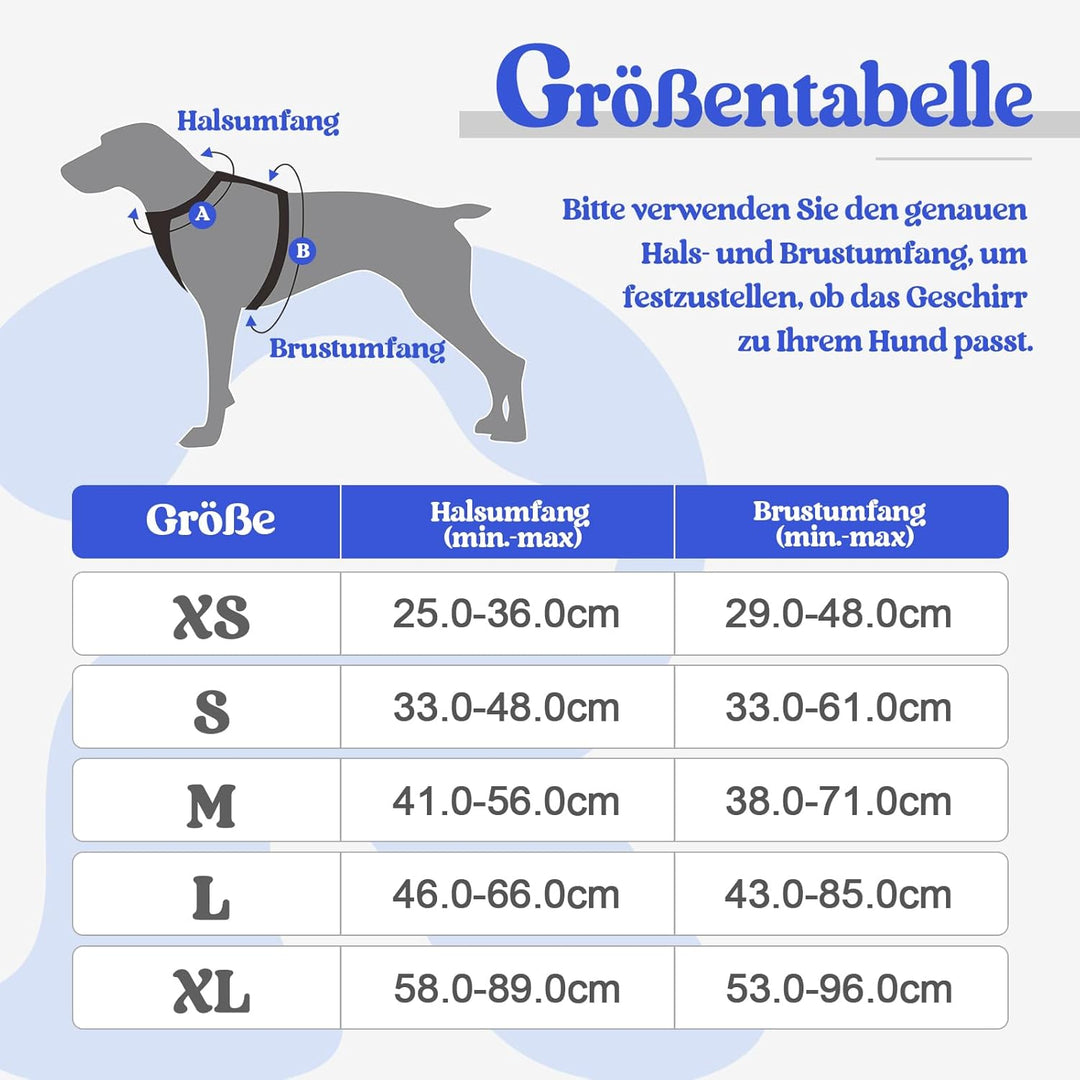 rabbitgoo Hundegeschirr Mittelgrosse Hunde Anti Zug Geschirr Hund mit Kontrolle No Pull Verstellbar