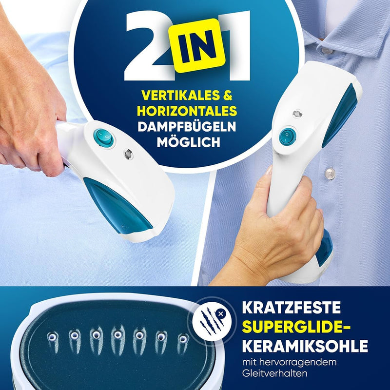 Clatronic® Dampfglätter für vertikales & horizontales bügeln | Steamer mit kurzer Aufheizzeit | Damp