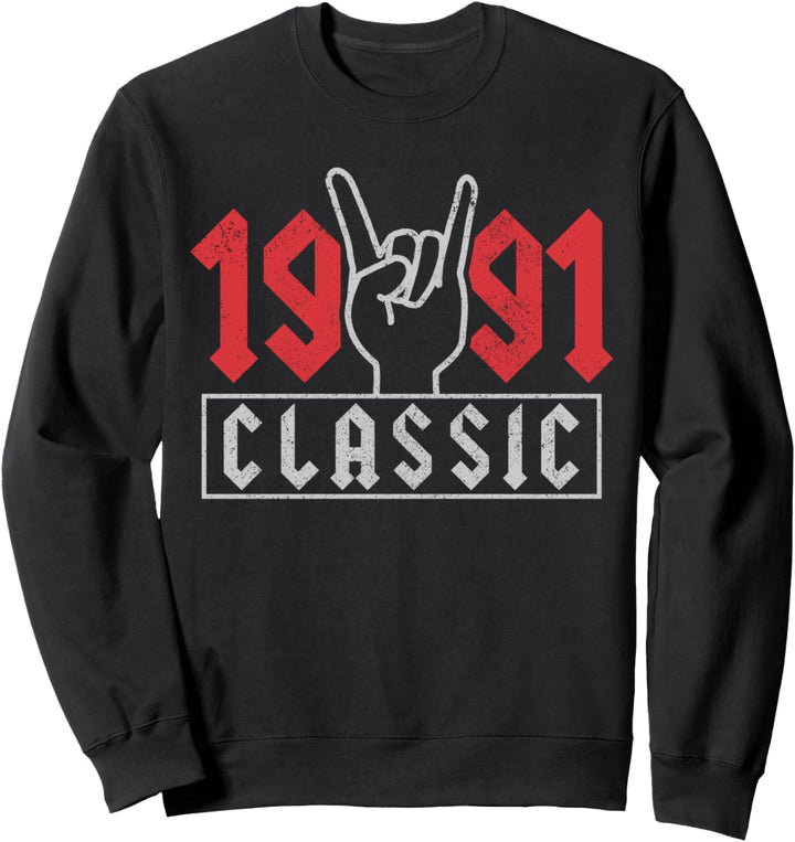 30. Geburtstag Geschenk 1991 Classic Rock Rocker Rock Musik Sweatshirt