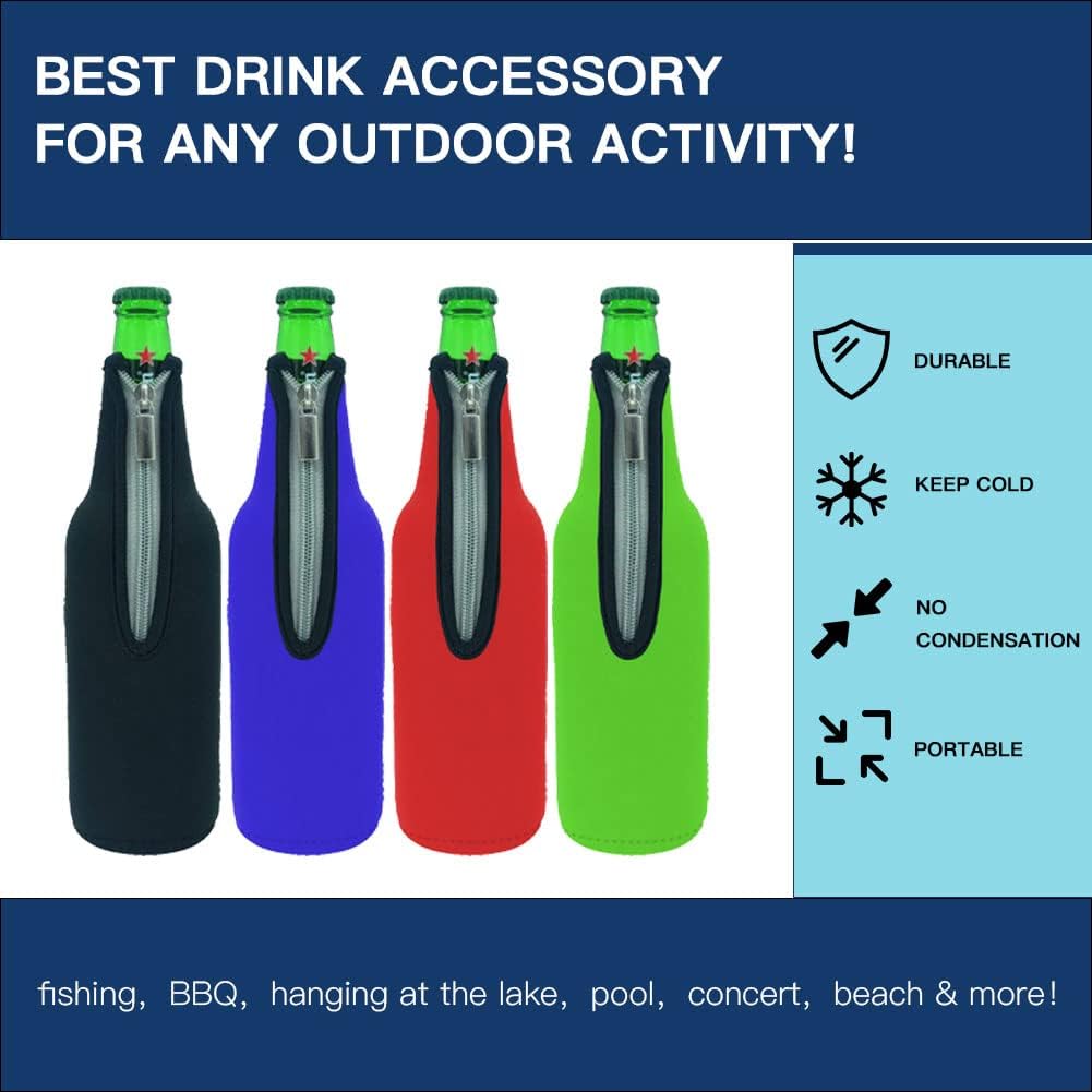 4 Stück Koozies Thermohülle Isoliertasche Hülle Tasche für Flasche 520 ml (17,6 oz) aus Neopren mit