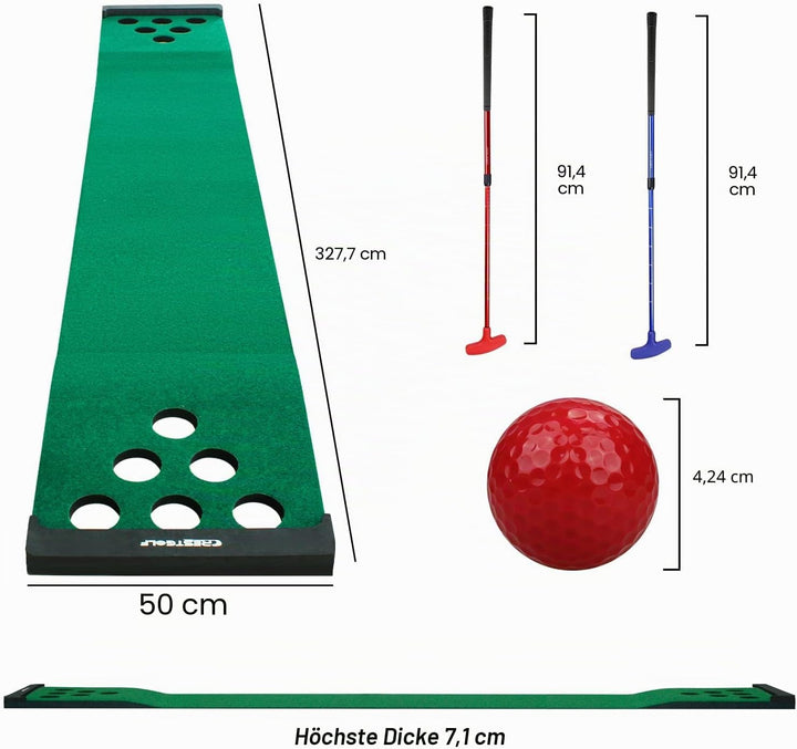 Kofull Golf Putting Matte Putting Green Indoor mit kostenlose 2 Putter + 6 Golfbälle Driving Schlagm