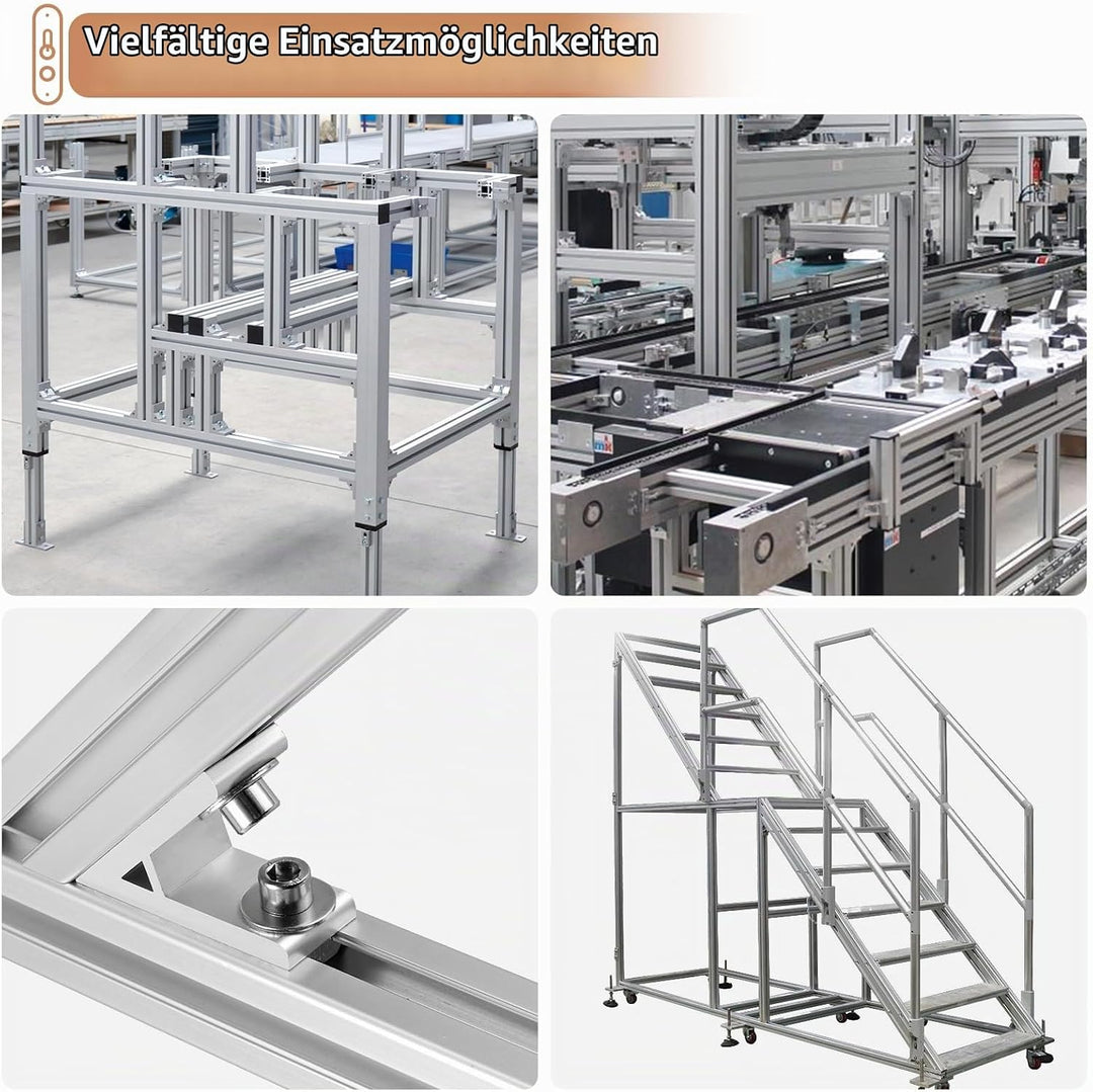 Befestigungsmaterial Eckwinkel Innenwinkel 45 Grad Winkelverbinder Kamtop 10× Alu-Eckwinkel Profil-E