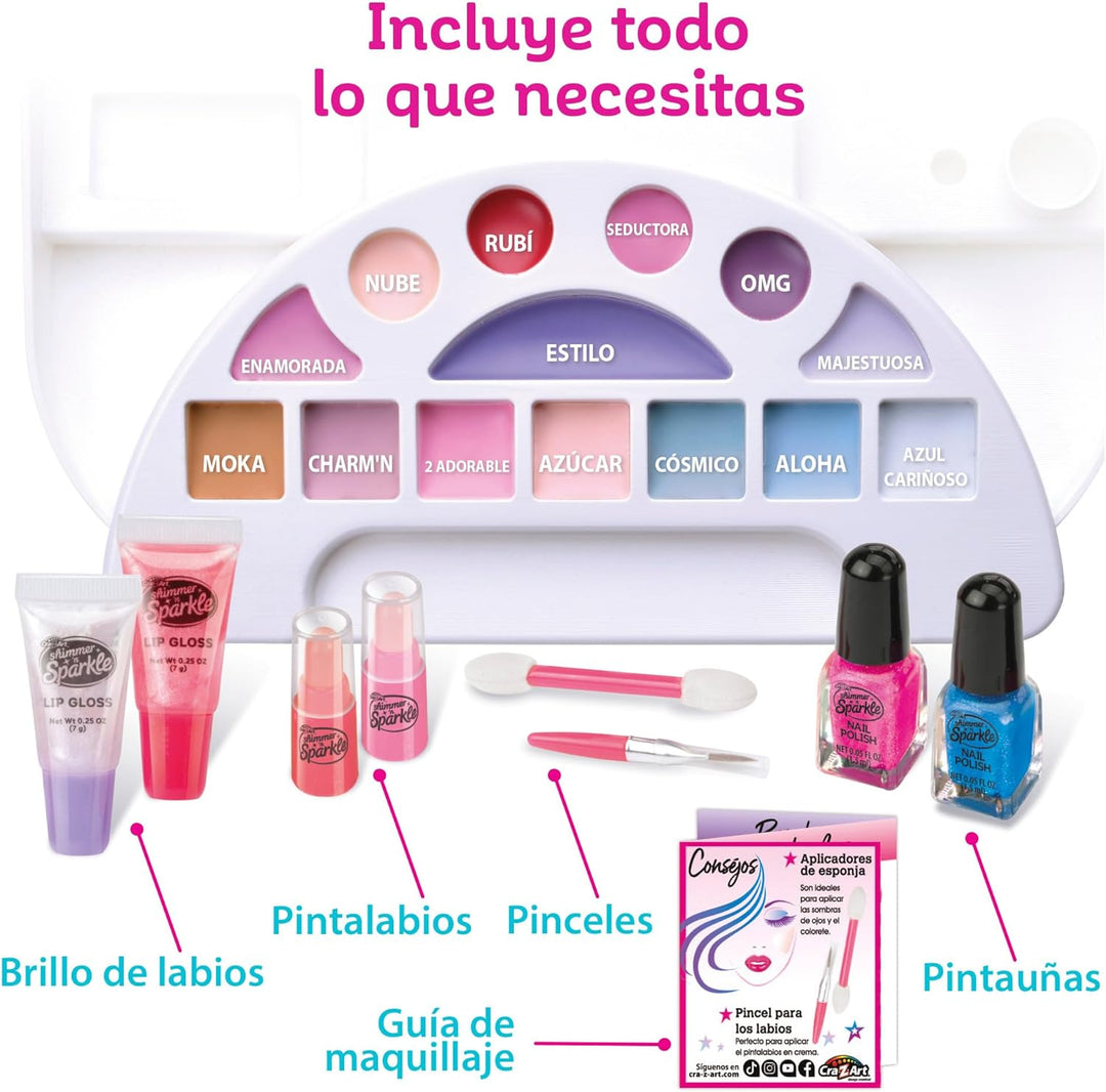 Colorbaby Shimmer 'n Sparkle Schminkstudio, Schminktisch mit Licht, 3 Lichtmodi, 4 Spiegel, inkl. Li