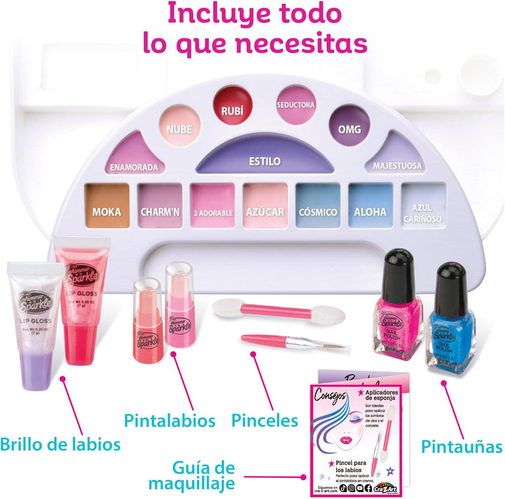 Colorbaby Shimmer 'n Sparkle Schminkstudio, Schminktisch mit Licht, 3 Lichtmodi, 4 Spiegel, inkl. Li