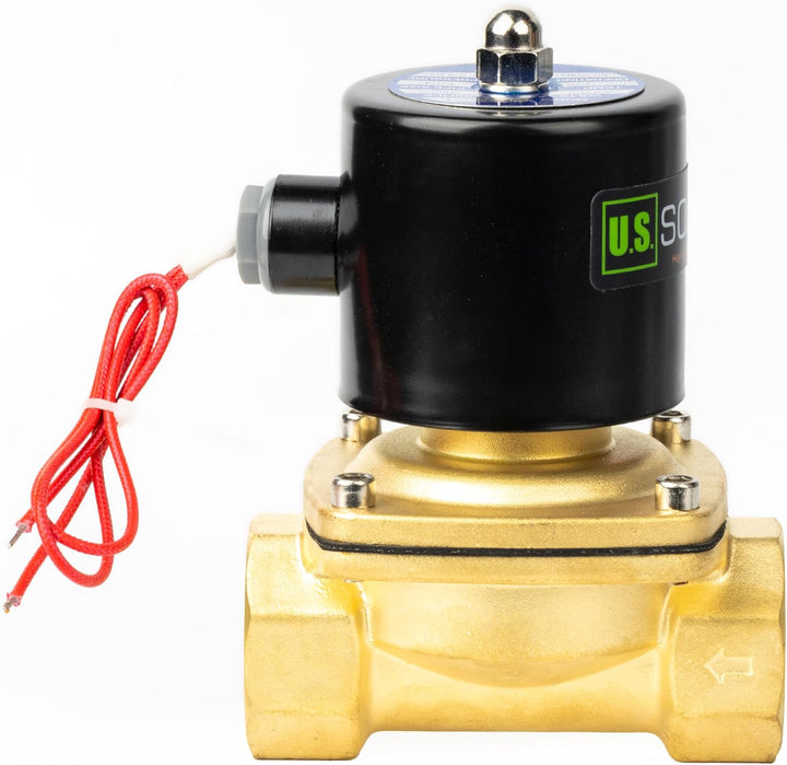 U.S. Solid 1-1/4" Messing Elektrisch Magnetventil 230V AC stromlos geschlossen VITON Wasser Luft Öl
