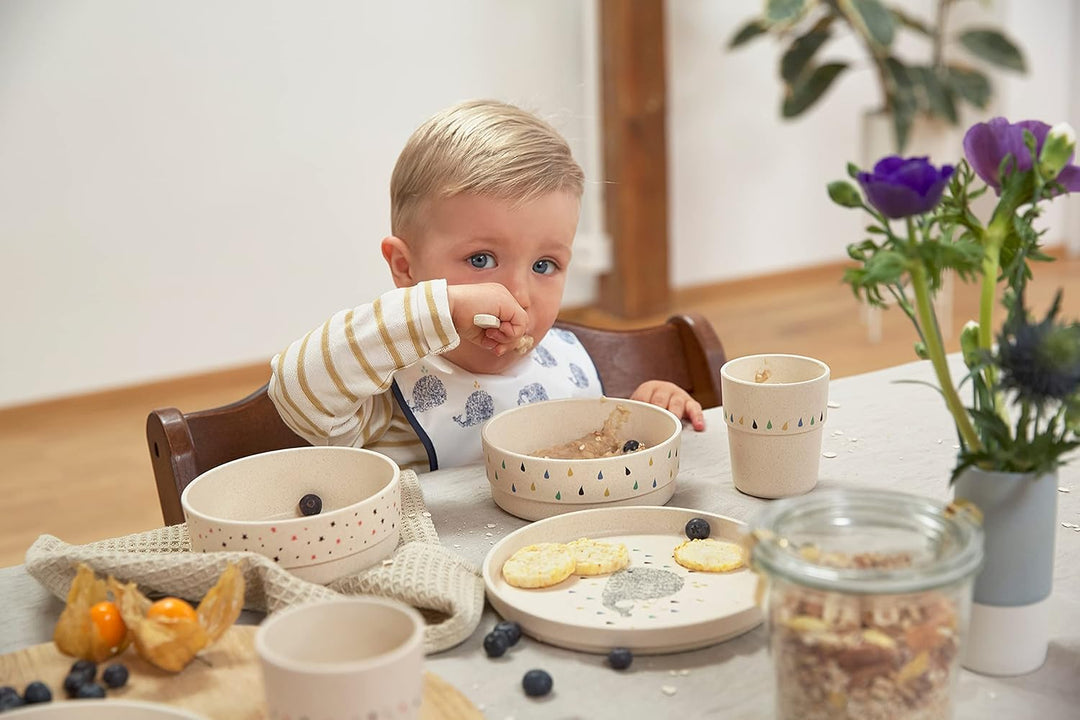 LÄSSIG Kindergeschirr Set (Teller, Becher, Schälchen, Löffel) ohne , BPA-frei, für Spülmaschine und