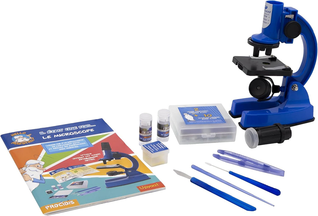 SILVERLIT – Zoom-Mikroskop-Box 100 bis 1200 – 66 Zubehörteile + 50 wissenschaftliche Experimente – f