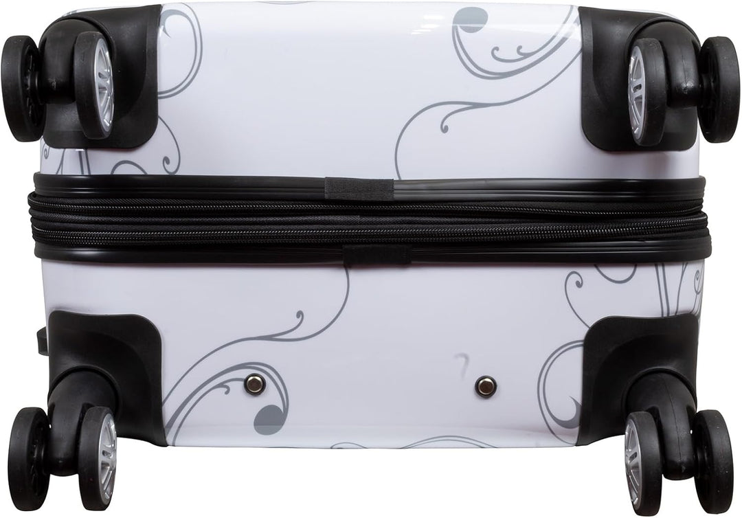 Trendyshop365 grosser Reisekoffer Hartschale 77 cm - Butterfly weiss Reisekoffer - Grösse L Butterfl