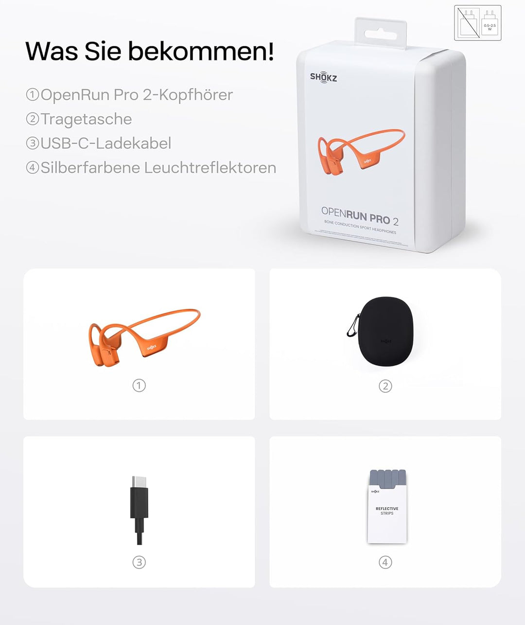 SHOKZ OpenRun Pro 2 Knochenschall Sportkopfhörer, Open-Ear-Ohrhörer mit Bluetooth 5.3, Mikrofon mit