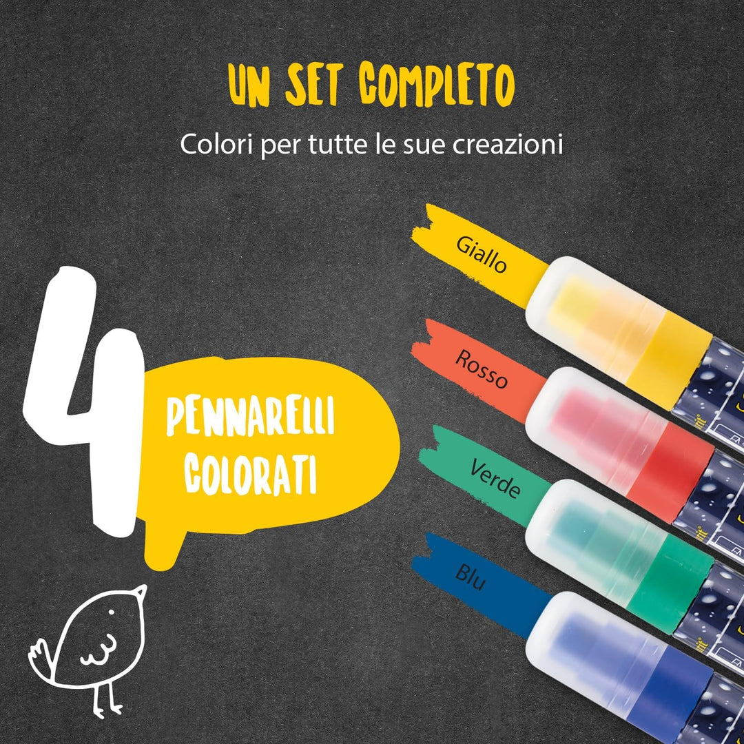 Securit SMA820-V4 Kreidemarker Waterproof Large, 4er Etui Multicolor, Multicolor