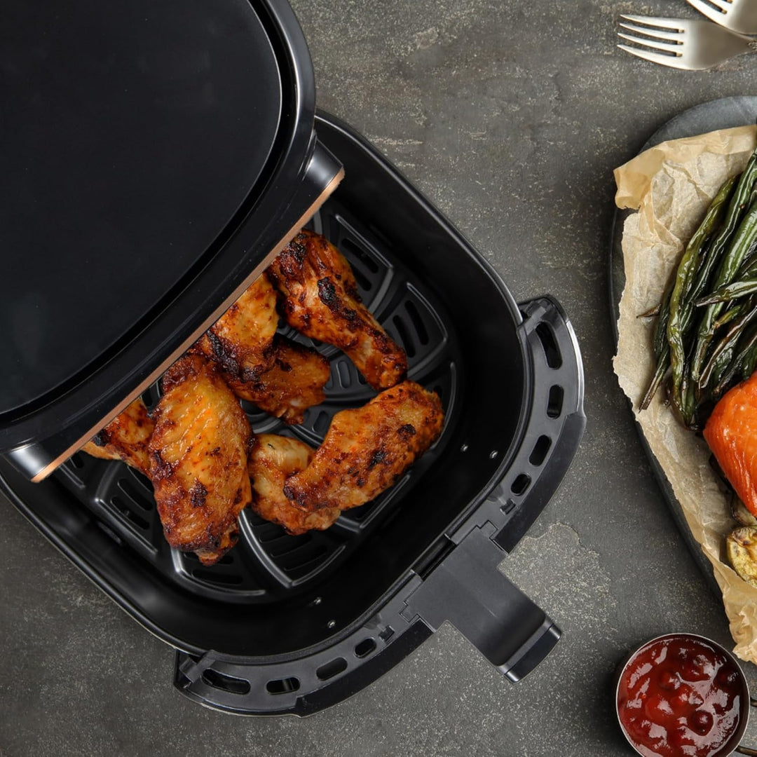 BERGNER COPPERLY - PFAS-Freie Heissluftfritteuse 1800W 6.9L - 8 Kochprogramme - Air Fryer mit Kerami