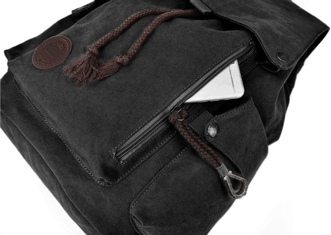 RERI Canvas Leinwand Rucksack Vintage für Outdoor Camping Aussflug Sports Universität Rucksack Wande