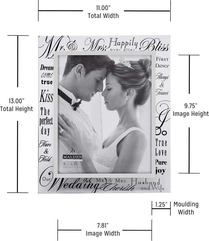 Malden International Designs Bilderrahmen Mr. & Mrs. Spiegelglas mit silberfarbenem Metallrand innen