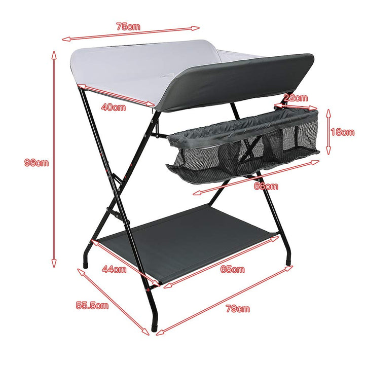 Wickeltisch Klappbar-Wickelkommode Babypflegetisch-Mobiler Wickelkombi mit Wickelauflage, Sicherheit