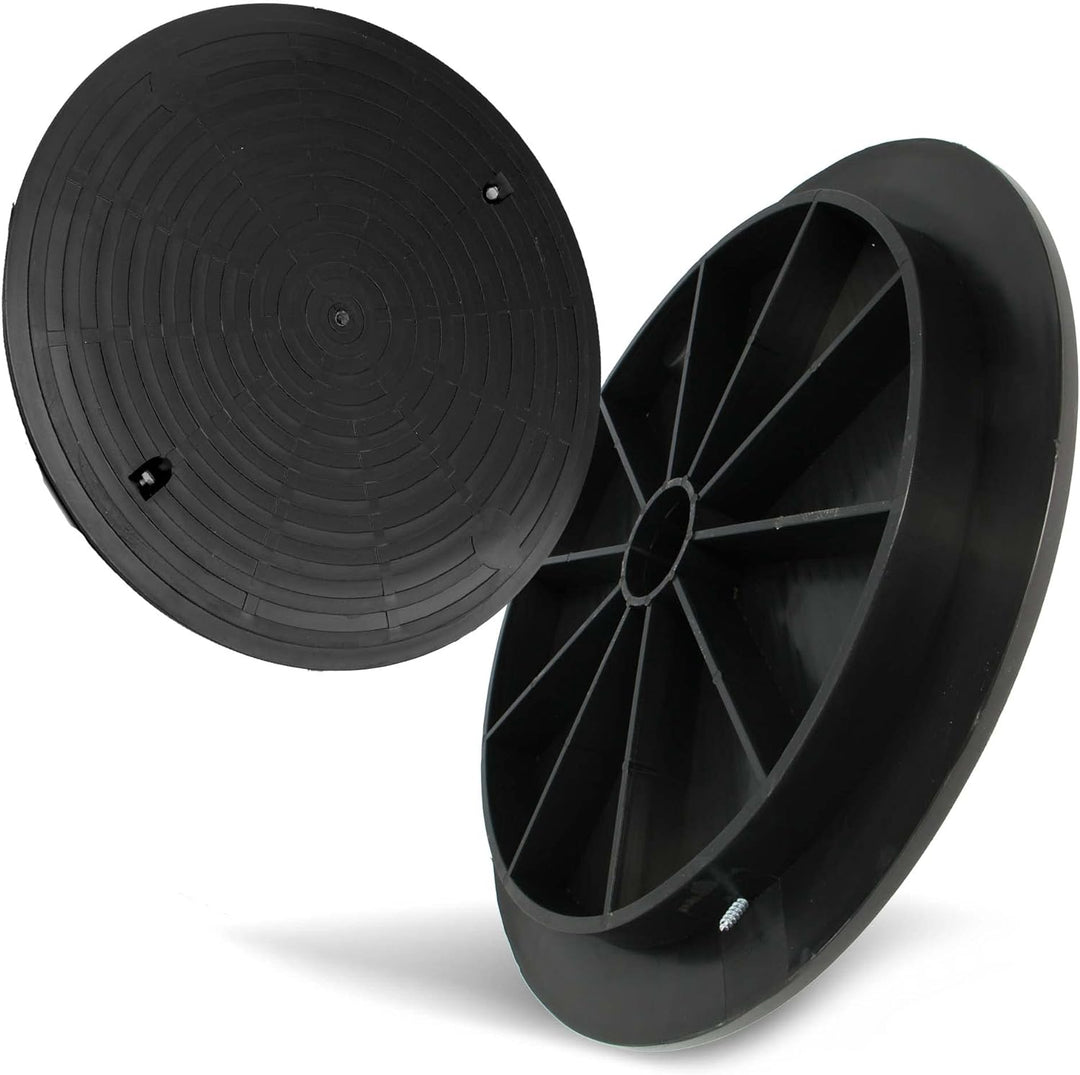 Millto™ Schachtabdeckung Kunststoff Rund Ø DN540 Schwarz PP Kanaldeckel Schachtdeckel | Abflusssteig