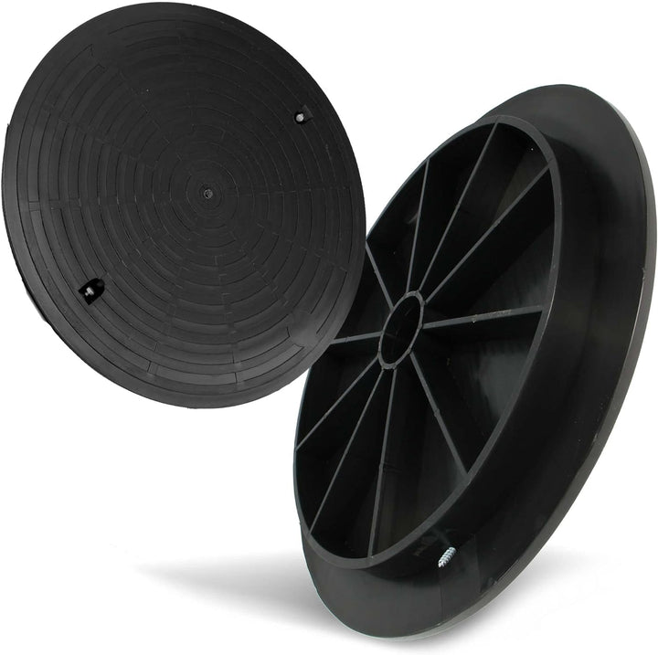 Millto™ Schachtabdeckung Kunststoff Rund Ø DN540 Schwarz PP Kanaldeckel Schachtdeckel | Abflusssteig