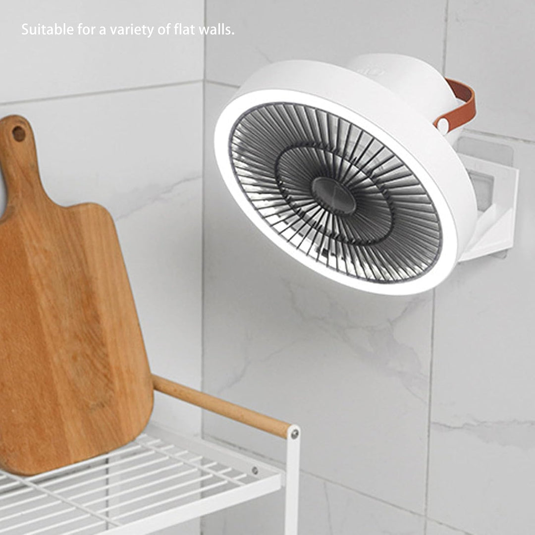 Jeffergarden Kleiner Wandventilator, 3 Geschwindigkeiten, Fernbedienung, Nachtlicht, für Wohnmobil,