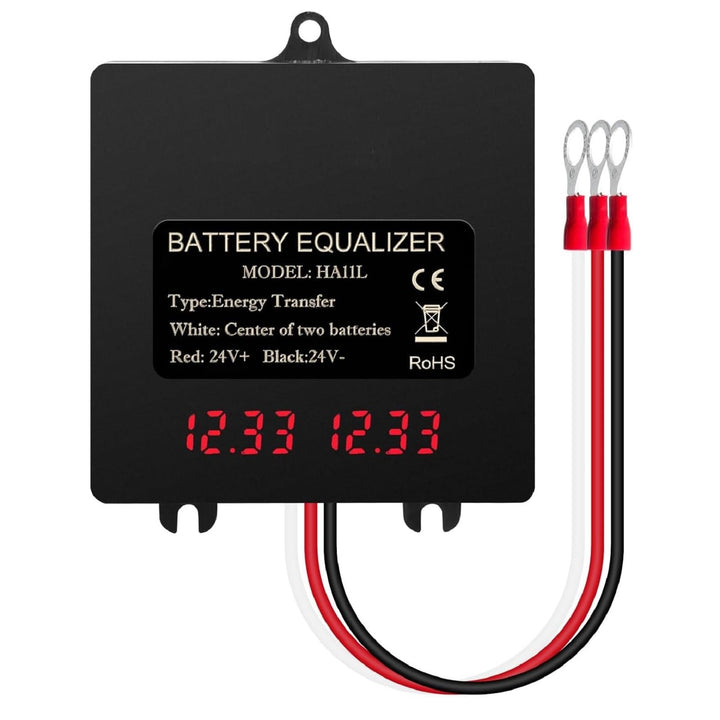 DEWIN Batterie-Balancer, Batterie-Equalizer 24V Digitalanzeige 2 x 12V Batterie-Balancer for Blei-Sä