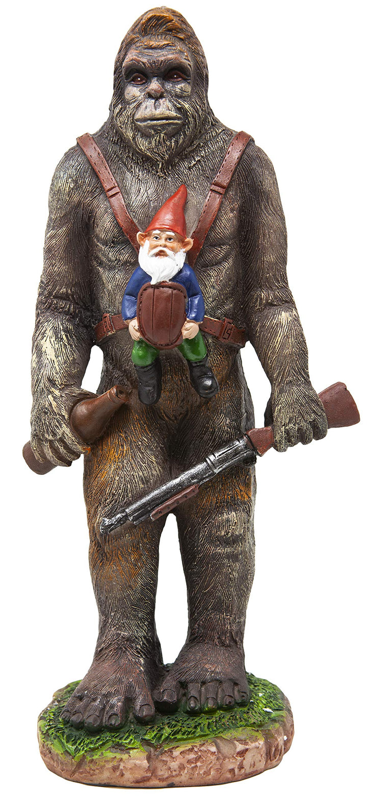 Funny Guy Mugs Gartenzwerg Statue – Bigfoot und ein Zwerg – Indoor/Outdoor Gartenzwerg Skulptur für
