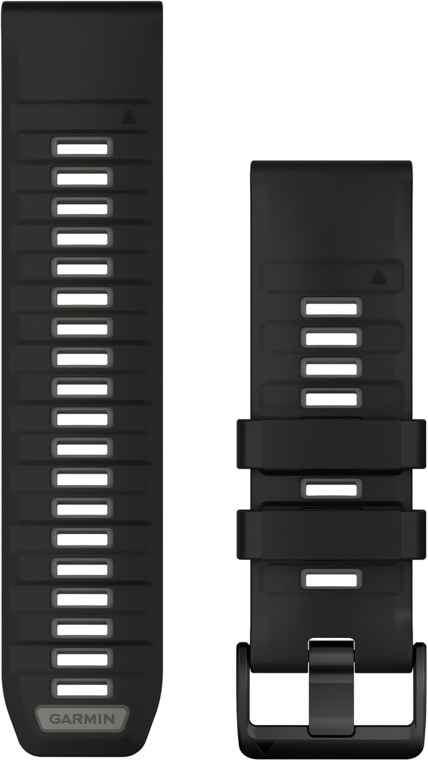 Garmin QuickFit, Silikonband, 26 mm, Schwarz/Kieselgrau Schwarz/Kieselgrau 26 mm Einfarbig, Schwarz/