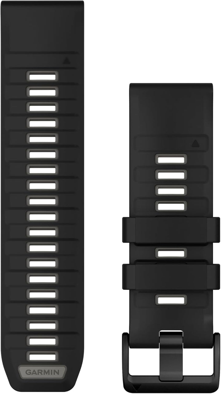Garmin QuickFit, Silikonband, 26 mm, Schwarz/Kieselgrau Schwarz/Kieselgrau 26 mm Einfarbig, Schwarz/