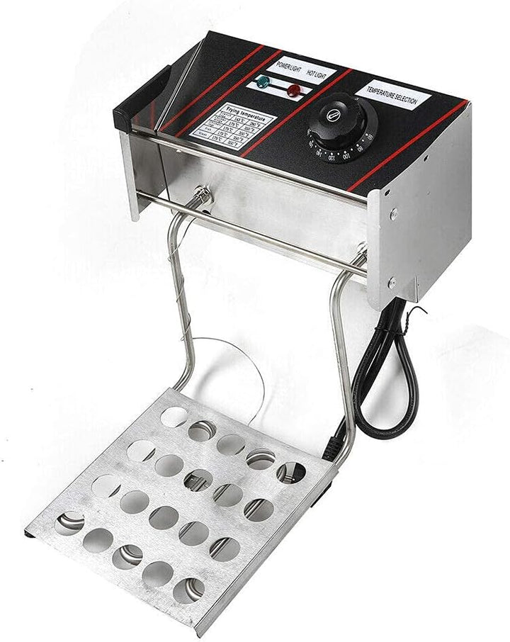 Edelstahl Fritteuse, Fritteuse Fritöse, 2.5 Liter 2.5KW, mit Temperaturkontrolle, 60-200℃, inkl. Kor