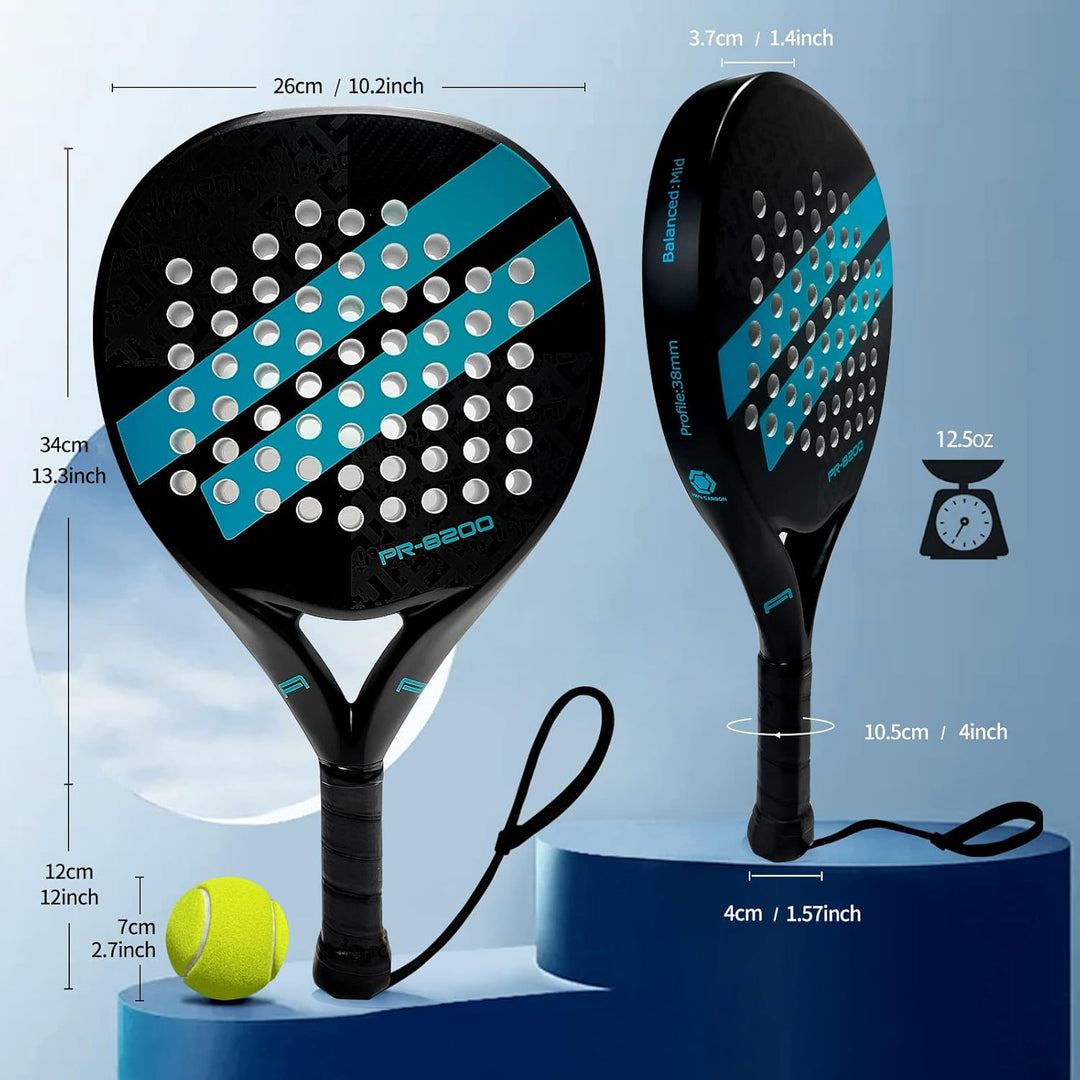 IANONI Padelschläger, Karbonfaser-Oberfläche mit Eva-Memory-Flex-Schaum-Kern, Padel-Tennisschläger E