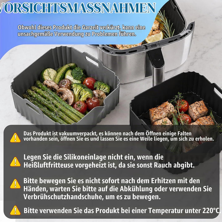 2 Stück Silikonform Heissluftfritteuse für COSORI Airfryer Iconic Single 6,2L | SE601S, Airfryer Sil